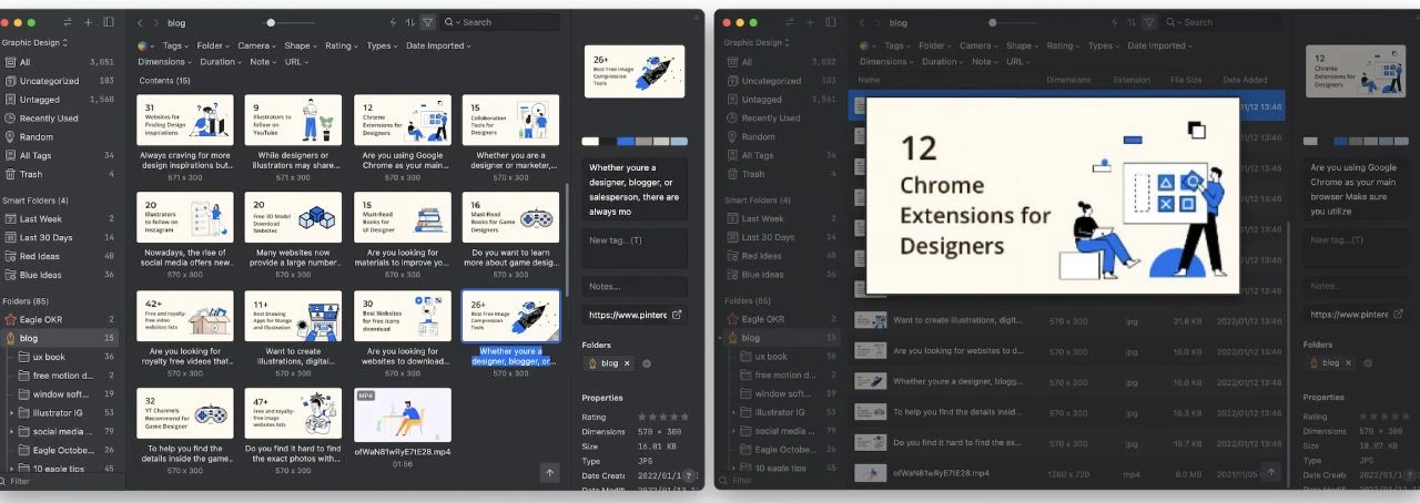 Waterfall and List-display/Images from Eagle